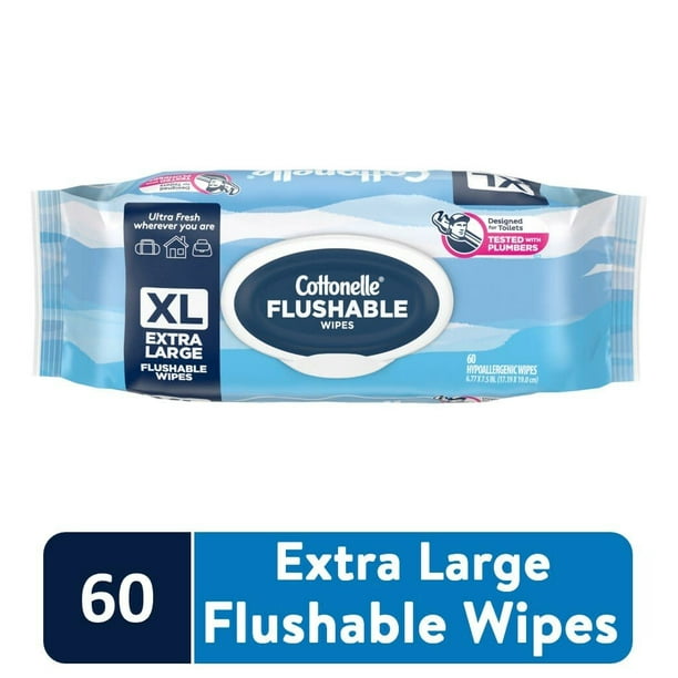 large flushable toilet wipes