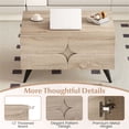 thumbnail image 3 of 31.5 Inch Multi-Storage Coffee Table with 3-Door Cabinet & Open Back Compartment, Modern Lift-Up Top, Natural Wood Texture for Living Room, 3 of 9