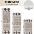 thumbnail image 4 of Boho Black and White Tribal Ethnic Pattern Kitchen Rugs Sets Of 3,Kitchen Runner Rugs Non Skid Washable,Decorative Kitchen Floor Mats for Kitchen,Sink,Laundry,17"x30"+ 17"x47" + 17"x59", 4 of 6