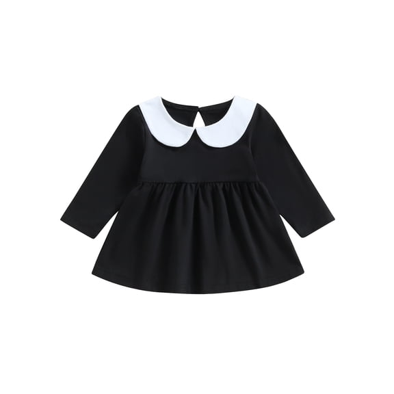 LMLYSoH Little Girls Fall Dress Long Sleeve Doll Collar Loose Dress Toddler Halloween Costume Cosplay Outfit