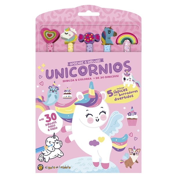 Lapices y Gomitas Aprende A Dibujar Unicornios El Gato De Hojalata Libro de bolsillo 1ra edicion