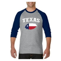 Mens Raglan Sleeve Baseball T-Shirts - Texas Flag