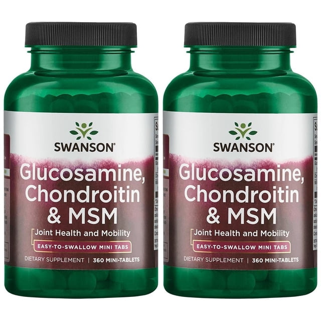 Suplemento Swanson, glucosamina, condroitina y MSM, 360 comprimidos, x2