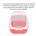thumbnail image 2 of Arenero Cerrado Para Gato Con Pala Puerta Belug, Rosa Blanco, 2 of 5