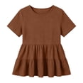 thumbnail image 6 of hotojiny Peplum Tops for Women Textured Crew Neck Flowy Clothes Short Sleeve Solid Color Loose Fit Shirt Dressy Casual Blouse, 6 of 6