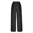 thumbnail image 5 of Wide-Leg Pants for Women Flowy Casual Drawstring Waist Wide Leg Solid Color Pants Elastic-Waistband Pocket Pants, 5 of 9