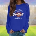thumbnail image 2 of IYYVV Oversized Game Day Sweatshirt Women Football Mom Graphic Long Sleeve Pullover Top Sports Fall Fashion Crewneck Sweat Shirts HA19-Blue 2XL, 2 of 5