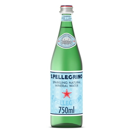 S.Pellegrino Sparkling Natural Mineral Water, 750ml (25.3 fl oz) Glass Bottle