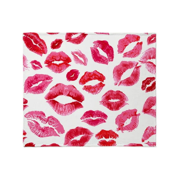 CafePress - Lipstick Prints Throw Blanket - Soft Fleece Throw Blanket, 50"x60" for All Ages