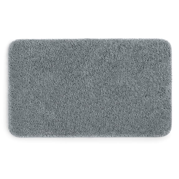 Mainstays Basic Polyester Bath Rug, Grey, 24 in x 40 in