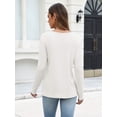 thumbnail image 4 of Zeagoo Women's Ribbed Knit Tops Long Sleeve Crew Neck Tees Decorative Pocket Button Shoulder Casual Basic Tee Shirts, 4 of 8