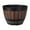 Brown, variant on Faux Whiskey Barrel Shape Plastic Planter Round Garden Flower Pot Decor Plant Container Box