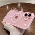 thumbnail image 1 of Fashion Transparent Magnetic Wireless Charge Case for iPhone 16 15 14 13 12 11 Pro Max Plus Pink Colorful Anti-Scratch Cover Pink for iPhone 16 ProMax, 1 of 6