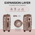 thumbnail image 2 of 29" Large Checked Luggage Hardside Expandable Suitcase with Spinner Wheels & TSA Lock, Lightweight Rolling Luggage for Travel,Rose Gold, WD8810, 2 of 8