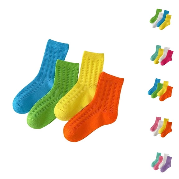 Kids Socks Kids Floor Socks 4pcs Summer Thin Cartoon Hosiery Breathable Anti Gripper Bottoms for Toddler Autumn Playwear