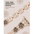 thumbnail image 3 of TOYOUTHS Bling Metal Band Compatible with Apple Watch Band 40/44/45/38/41/42/46/49mm Women, Dressy Sparkle Diamond Camellia Bracelet Luxury Strap for iWatch SE Series 10/9/8/7/6/5/4/3/2/1/Ultra, 3 of 6