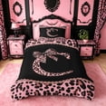 thumbnail image 2 of meiyoeat Cheetah Pattern Monogrammed C Twin Bedding For Kids,Pink Leopard Print Bow Duvet Cover Set For Girls,pink Reversible,2pcs(No Comforter), 2 of 6