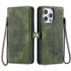 thumbnail image 1 of Style 016 For iPhone 16 Pro Case Skin Feel Totem Imprinted Wallet Leather Phone Cover - Blackish Gre, 1 of 5