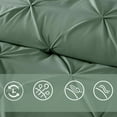 thumbnail image 4 of 7-Piece California King Pinch Pleat Pintuck Comforter Set, Bedding Set, Soft and Comfortable Quilt Set for Apartment, Bedroom, Home, Dorm, Machine Washable, Sage Green, 4 of 5