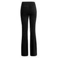 thumbnail image 5 of Wrcnote Women Bottoms High Waist Yoga Pants Boot Cut Leggings Workout Full-length Trousers Solid Color Jeggings Black L, 5 of 5