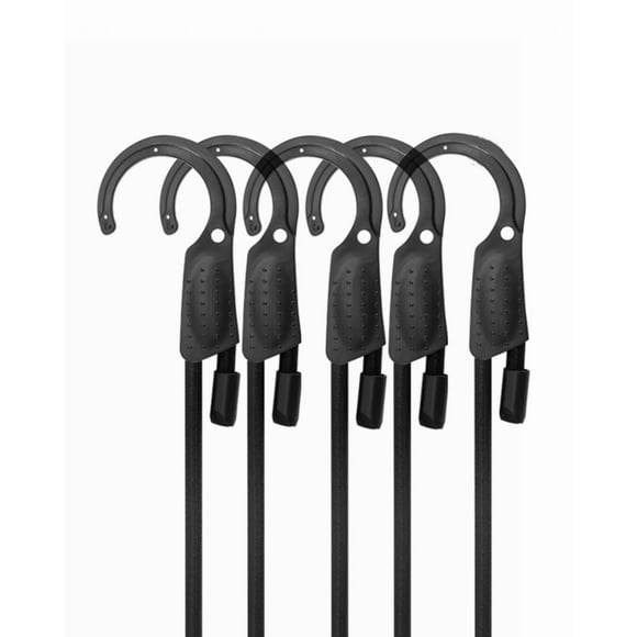 Cuerdas Elásticas Ajustables LuckyStraps 60 Piezas con Ganchos Negras