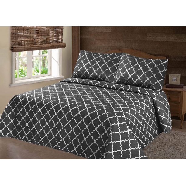 PERSIAN EYGYPTION COLLECTION QUEEN GRAY WHITE LANCASTER GEOMETRIC