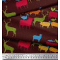 thumbnail image 2 of Soimoi Rayon Fabric Birds & Animals Hand Drawn Print Fabric by the Yard 42 Inch Wide, 2 of 3