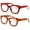 1 Red 1 Orange, variant on 2 Pairs Women Bold Round Reading Glasses - Blue Light Blocking Readers +3.00