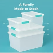 IRIS 6 Qt Plastic Stackable Storage Bin, Clear, 3Pk