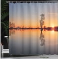 thumbnail image 4 of Ambesonne Nautical Shower Curtain, Sunset on Lake Tahoe, 69"Wx84"L, Orange Blue, 4 of 5