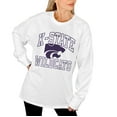 thumbnail image 4 of Women's Gameday Couture White Kansas State Wildcats Mind Games Oversized Long Sleeve T-Shirt, 4 of 6