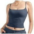 thumbnail image 5 of Hpapadks Tank Tops for Women Solid Square Neck Tanks Top Summer Going Out Basic Slim Shirt Camisole Tops for Women Navy XS, 5 of 6