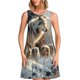 thumbnail image 1 of Fotbe Wolf Family Winter Wonderland Vestido de Verano sin Mangas para Mujer – Vestido Midi Línea A, Estilo Camiseta Floral, Vestido Playero Casual y Fluido, 1 of 7