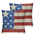 thumbnail image 2 of JRXY 4th of July Patriotic Faith Family Freedom Decorative Throw Pillow Covers Set of 2, American USA Stars Stripes Cushion Case Decor, Independence Memorial Day Vintage Home Sofa Decoration 20x20in, 2 of 6
