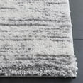 thumbnail image 3 of SAFAVIEH Jasmine Sashka Solid Polyester Shag Runner Rug, Ivory/Grey, 2' x 8', 3 of 7