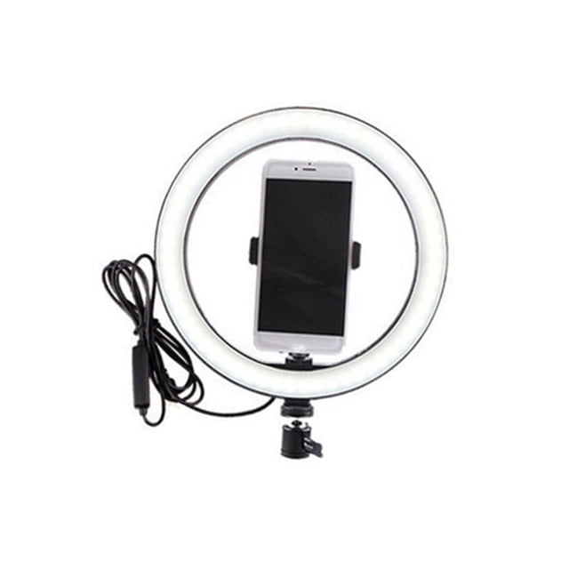 Estudio fotográfico Anillo de luz LED Lámpara de anillo Selfie Luz de relleno de temperatura de color ajustable, Luz de 26 cm, Clip para teléfono Inevent EL2073-03B