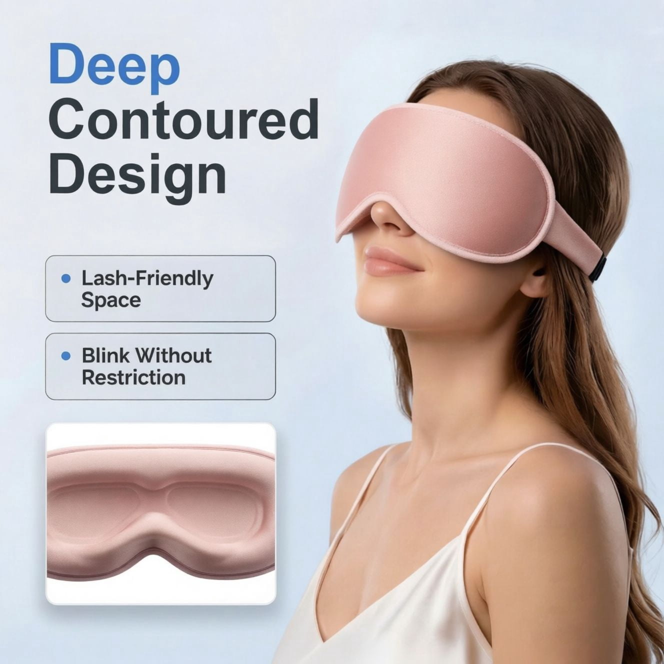 FACEMOON 2 Pack Adult Weighted Sleep Mask – Memory Foam Zero Pressure Design | 99% Light Blocking Comfort | Lash Extension Safe