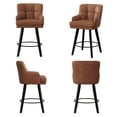 thumbnail image 6 of MultiHaven 26.2-Inch Bar Stools Set of 2,Swivel Counter Height Bar Stool with Plaid Back & Armrests,Solid Wood Legs PU Leather Kitchen Chairs for Bar,Cafe - Brown, 6 of 10