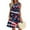 Deep Red, variant on Women's 4th of July Patriotic Dress, Women Elegant Ruffled Sleeveless Mini Dress, Independence Day American Flag Printed Round Neck Design, Silhouette for Sexy or Special Occasions,Royal Blue 2XL
