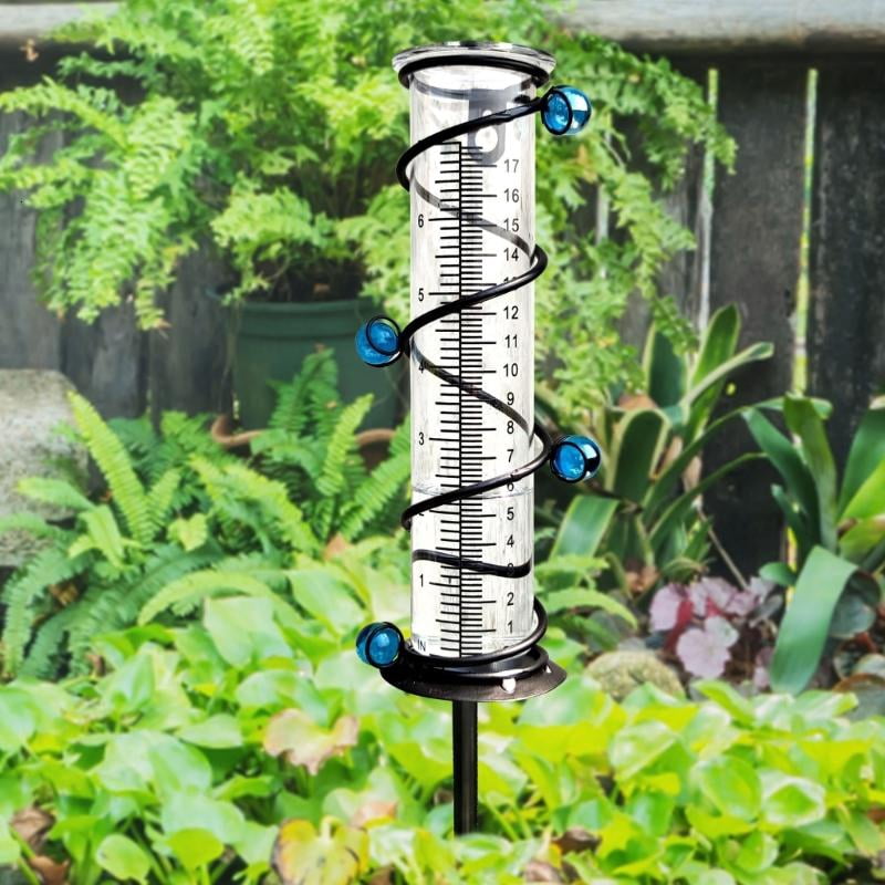 ANXPTIME Metal Frame Rain Measuring Device With Scale Marking For Patios and Backya