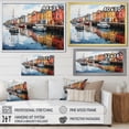 thumbnail image 4 of Designart "Reflectionsan Acrylic Ireland Harbor painting II" Cityscapes Floater Framed Wall Art Print, 4 of 7