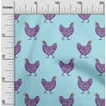 thumbnail image 2 of oneOone Rayon Light Blue Fabric Rooster Cock Craft Projects Decor Fabric Printed By The Yard 56 Inch Wide, 2 of 4