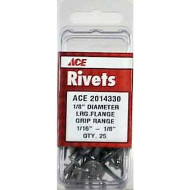 Rivet Lg Fl Al1/8X1/8P25 Ace Pop Rivets 2014330 Metallic Silver, Silver