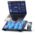 thumbnail image 1 of Tablette de Refroidissement pour Ordinateur Portable, Refroidisseur d'Ordinateur Portable de Jeu avec 10 Ventilateurs Silencieux, Support de Refroidissement pour Ordinateur Portable à Hauteur Réglable pour Ordinateurs Portables de 12 Pouces-17 Pouces, Lumières RVB avec Ventilateur pour Ordinateur Portable avec 2 Ports USB et Support pour Téléphone, F12-Gear, 1 of 13