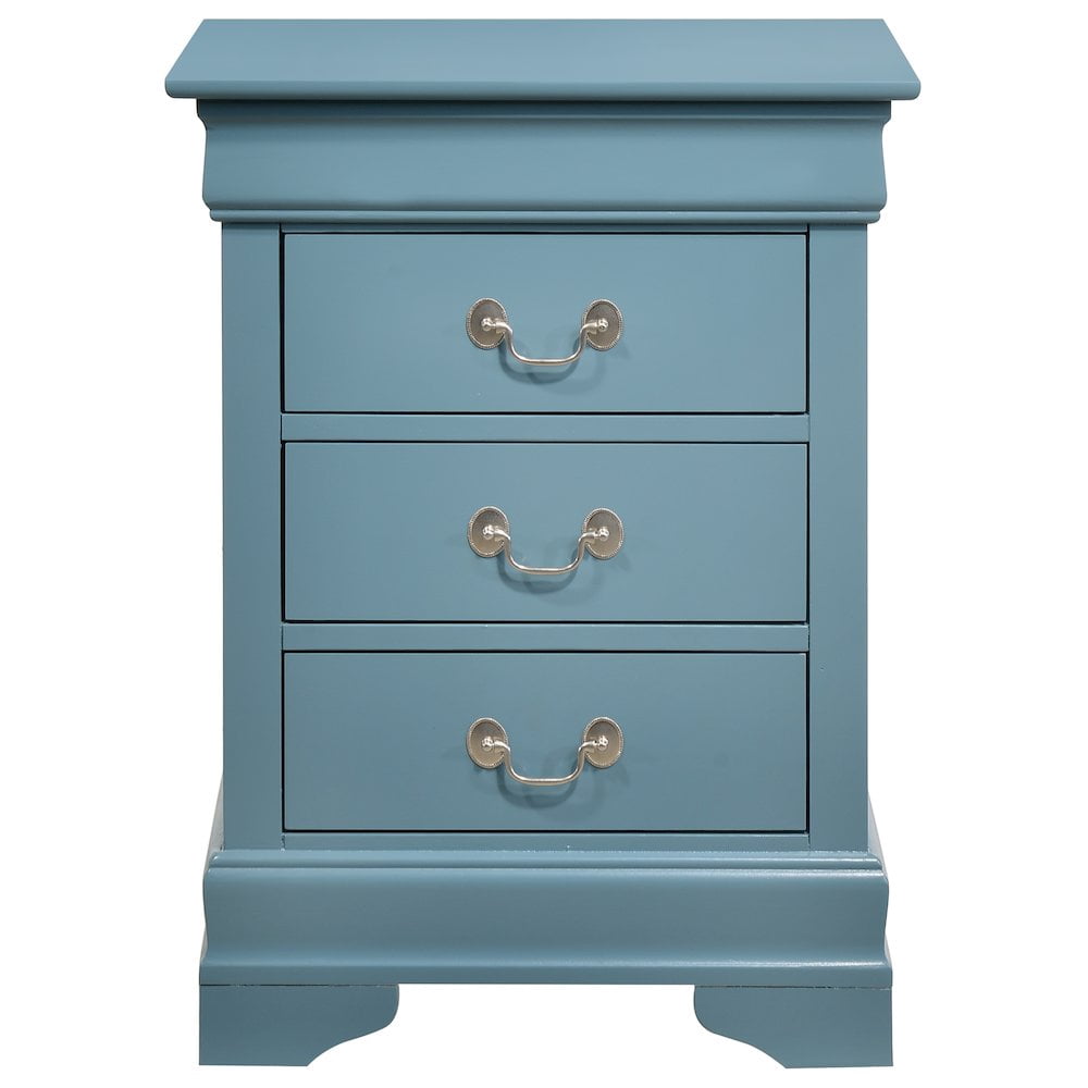 Glory Furniture Louis Phillipe Night Stand in Teal Color