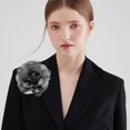 thumbnail image 2 of Satin Fabric Rose Flower Brooch for Women 5.5in Oversized Camellia Corsage Elegant Floral Boutonniere for Wedding Party Dance Banquet Ceremony Dress Accessory Handmade Jewelry, 2 of 12