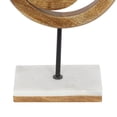 thumbnail image 5 of 9" x 13" Brown Mango Wood Circle Geometric Sculpture with Marble Stand, by DecMode, 5 of 9