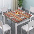 thumbnail image 3 of Washable Fabric Boho Floral Design Tablecloth with Elastic Hem for 34x34 Inch Indoor Outdoor Tables, 3 of 6
