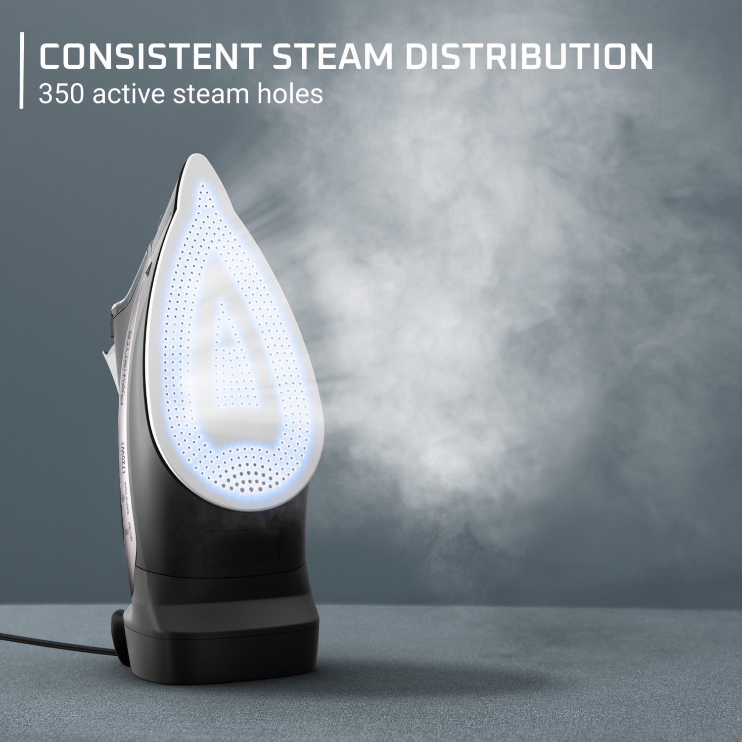 Rowenta Accesstream Cordreel Steam Iron for Clothes, Powerful 1725W, Stainless Steel Soleplate, Retractable Cord, Auto Shut-off, Anti-Drip, Black, DW2450U1