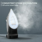 Rowenta Accesstream Cordreel Steam Iron for Clothes, Powerful 1725W, Stainless Steel Soleplate, Retractable Cord, Auto Shut-off, Anti-Drip, Black, DW2450U1